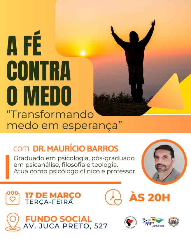 🌅✨ Palestra A Fé Contra o Medo – Transformando medo em esperança ✨🌅