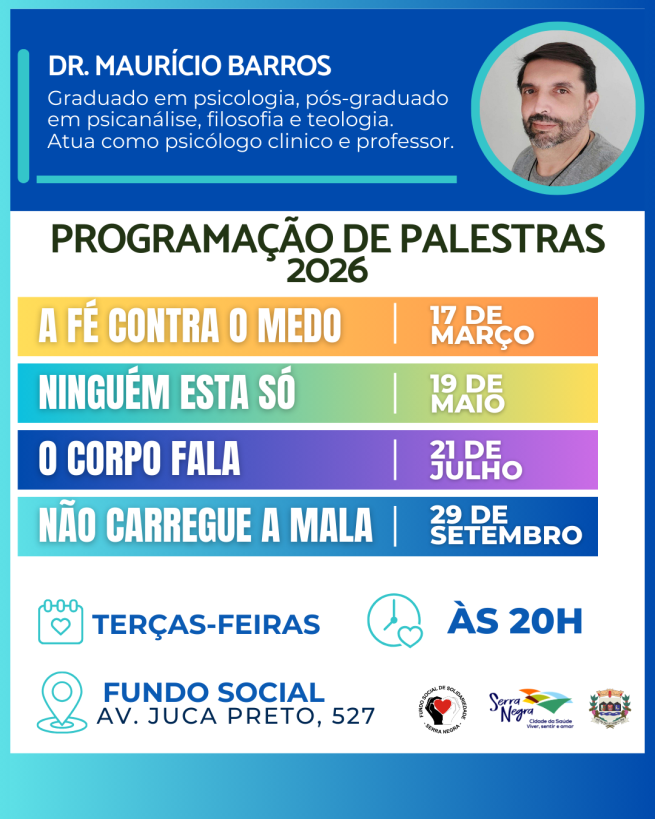 ✨VEM AÍ | PROGRAMAÇÃO DE PALESTRAS 2026 ✨