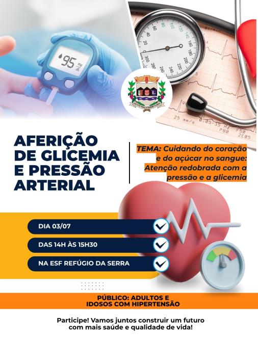 AFERIÇÃO DE GLICEMIA E PRESSÃO ARTERIAL NO REFÚGIO DA SERRA