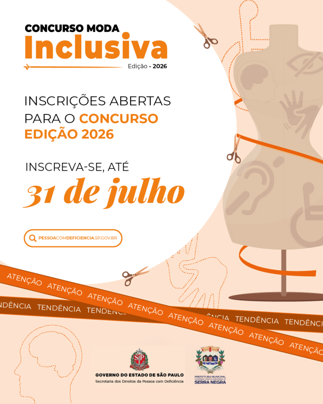 ✨ Inscrições abertas para o Concurso Moda Inclusiva 2026 do Governo do Estado de São Paulo! ✨