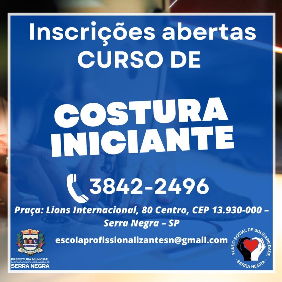 ✂️ INSCRIÇÕES ABERTAS – CURSO DE COSTURA PARA INICIANTES!