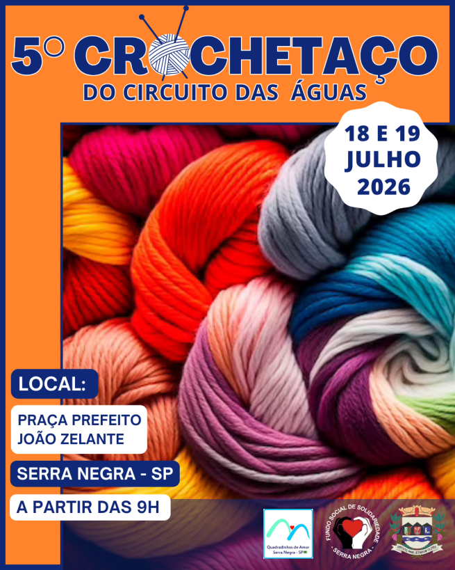 🧶✨ Está chegando o 5º Crochetaço do Circuito das Águas!