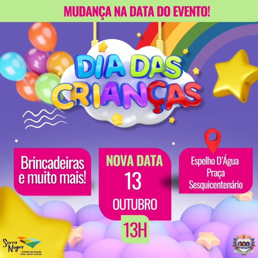 Festa em comemoração ao Dia das Crianças acontecerá na Praça Sesquicentenário na tarde de 13 de outubro