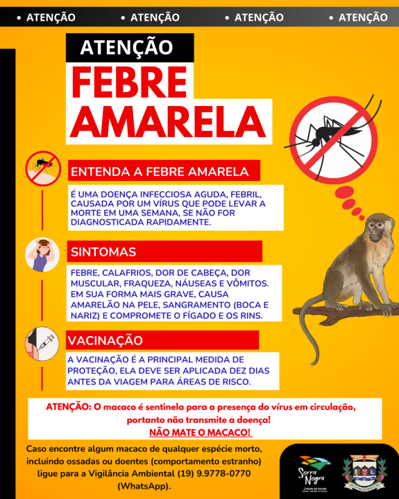 ⚠️ ACOMPANHE AS INFORMAÇÕES IMPORTNTES SOBRE A FEBRE AMARELA.