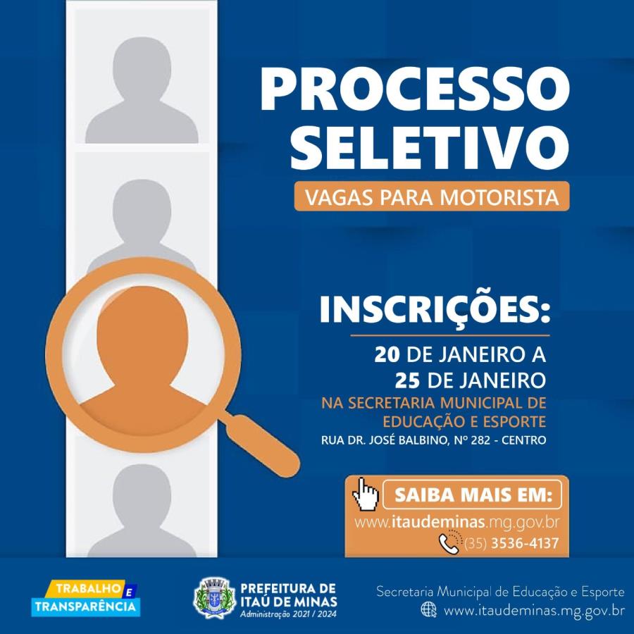 Processo Seletivo Prefeitura De Itaú De Minas 5994