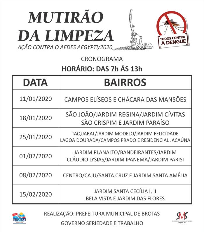 Mutirão de limpeza contra a Dengue