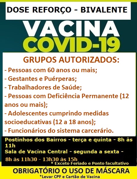 Grupos liberados - Vacina BIVALENTE