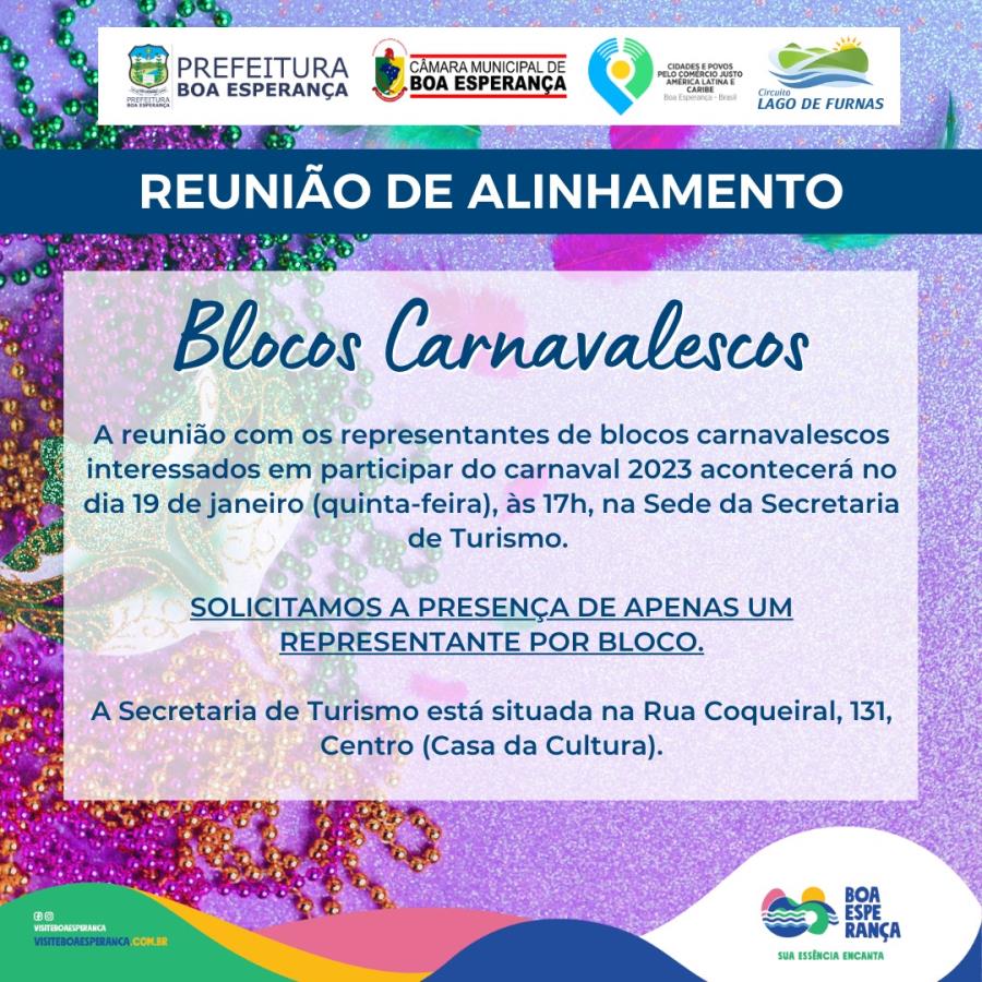 REUNIÃO DE ALINHAMENTO: BLOCOS CARNAVALESCOS