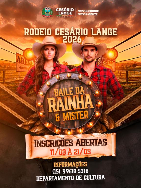 INSCRIÇÕES ABERTAS PARA A ESCOLHA DA RAINHA DO RODEIO 2026