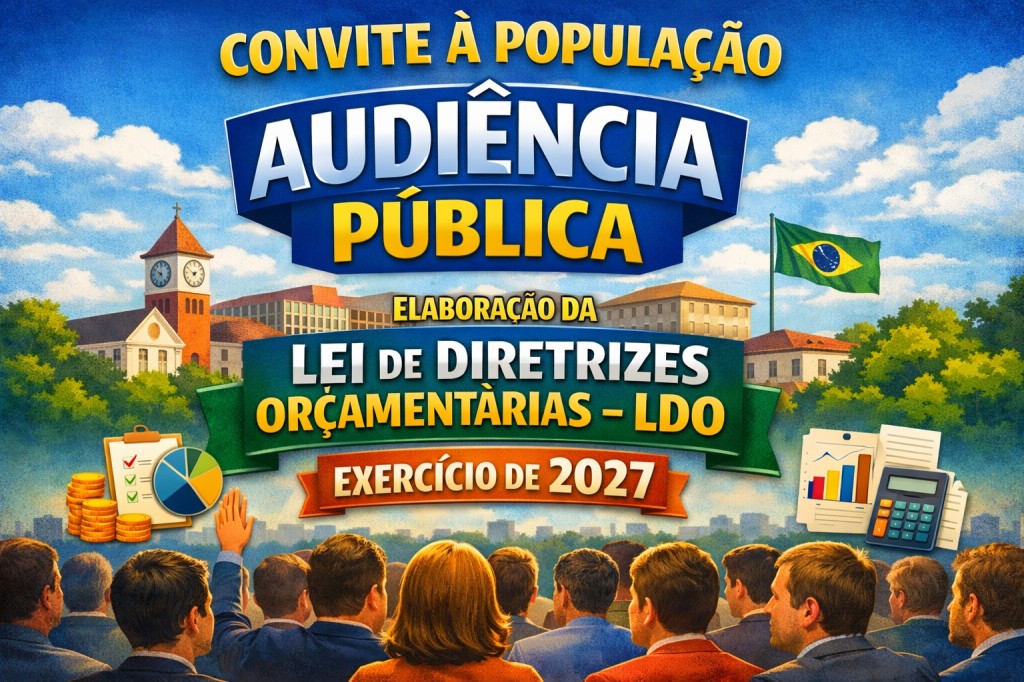 CONVITE À POPULAÇÃO: AUDIÊNCIA PÚBLICA PARA A ELABORAÇÃO DA LEI DE DIRETRIZES ORÇAMENTÁRIAS – LDO PARA O EXERCÍCIO DE 2027