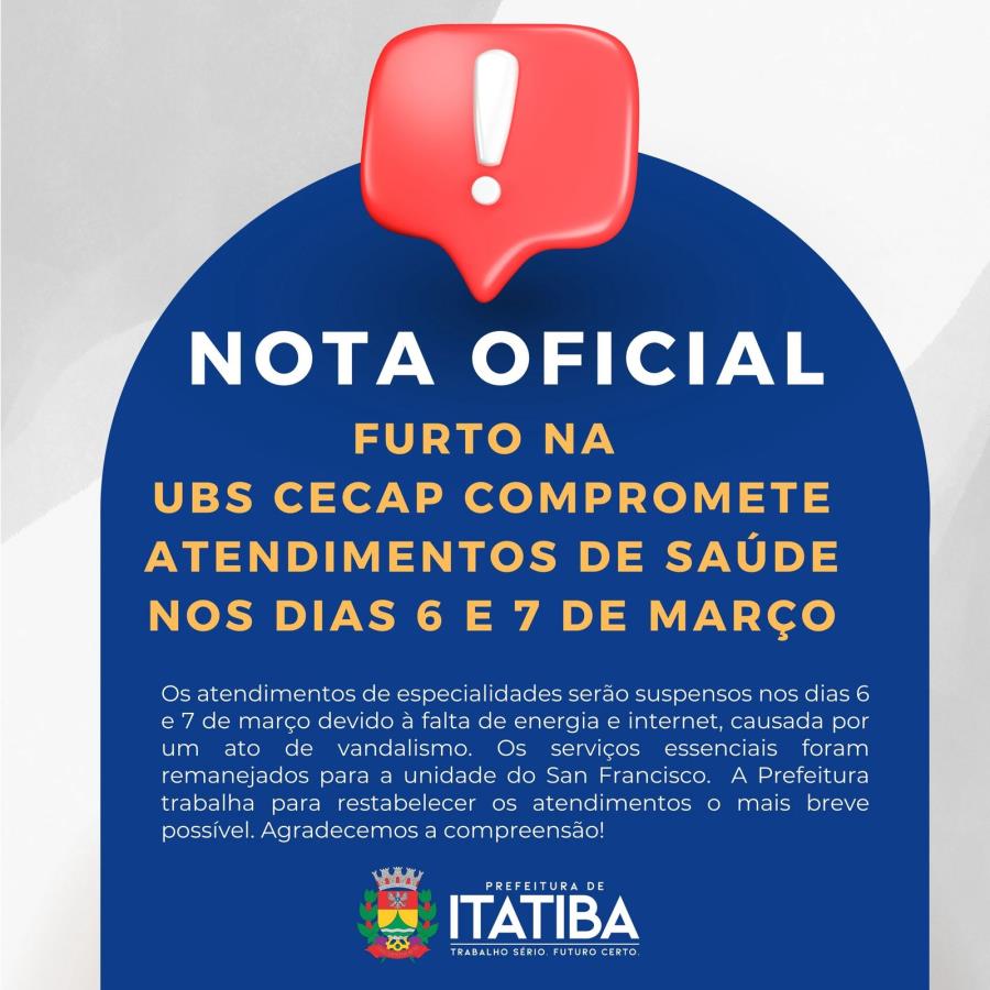 UBS Cecap tem suspensão temporária de atendimento nesta quinta e sexta (06-07/03)