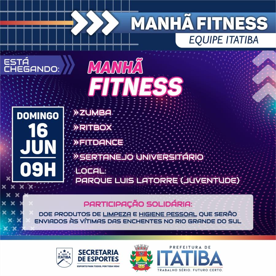 Secretaria de Esportes promoverá Manhã Fitness no Parque Luís Latorre