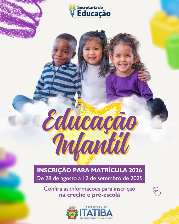 Inscrição da Educação Infantil 2026 começa dia 28/08