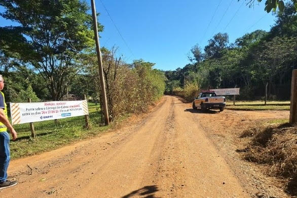 Confluência de estrada municipal terá interdição em ponte a partir desta terça (24/06)