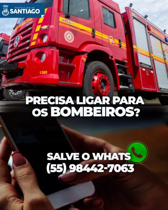 Precisa contatar os bombeiros? Salve o whats (55) 98442-7063