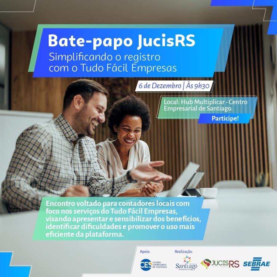 Junta Comercial do RS fará bate-papo sobre o "Tudo Fácil Empresas" em Santiago