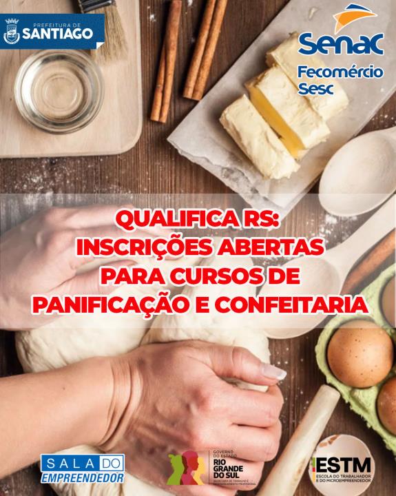 Qualifica RS| Inscrições abertas para cursos de panificação e confeitaria