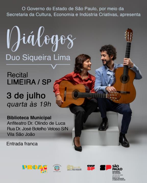 Duo Siqueira Lima apresenta concerto gratuito nesta quarta (3)