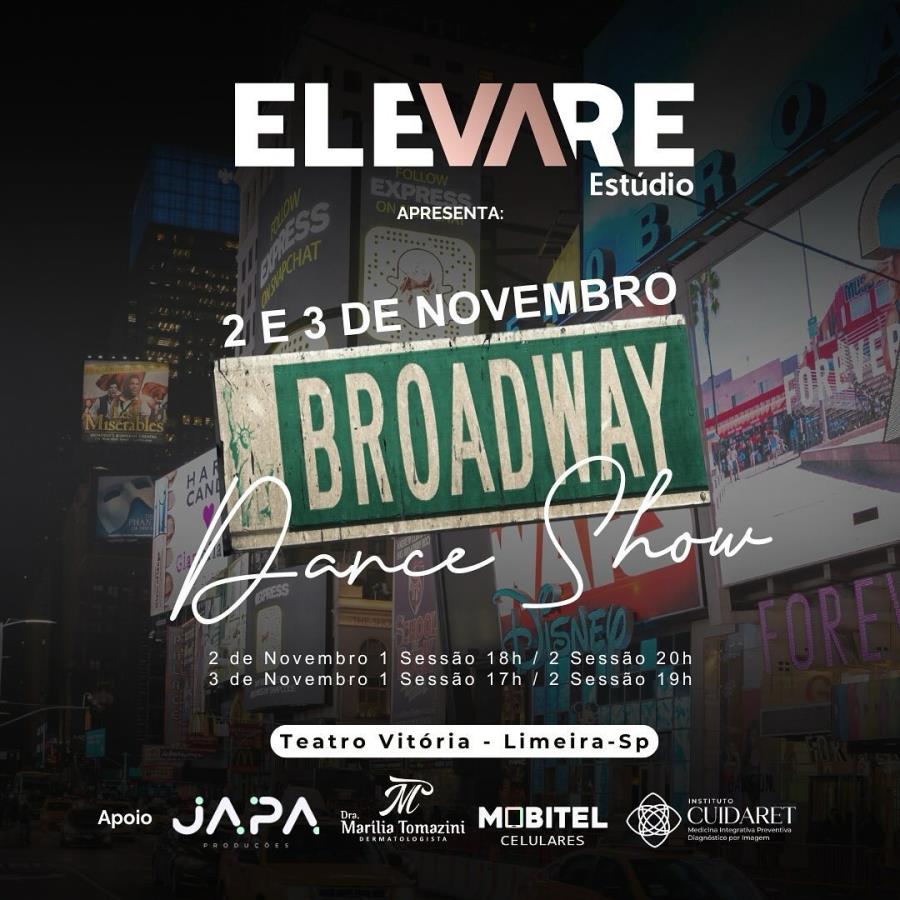 Espetáculo Broadway Dance Show acontece neste final de semana