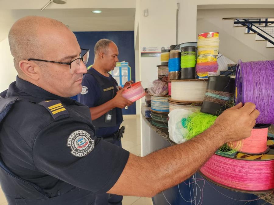 GCM de Limeira apreende 120 mil metros de linha cortante em quatro meses de operação
