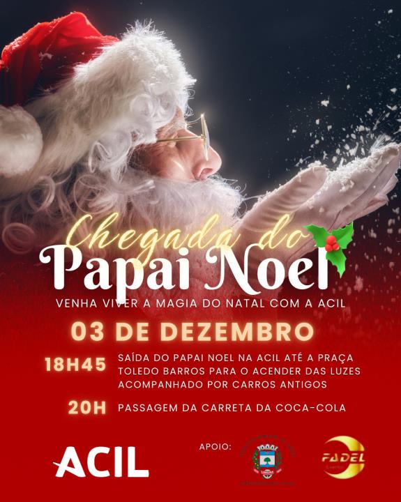 Papai Noel chega nesta terça na Praça Toledo Barros