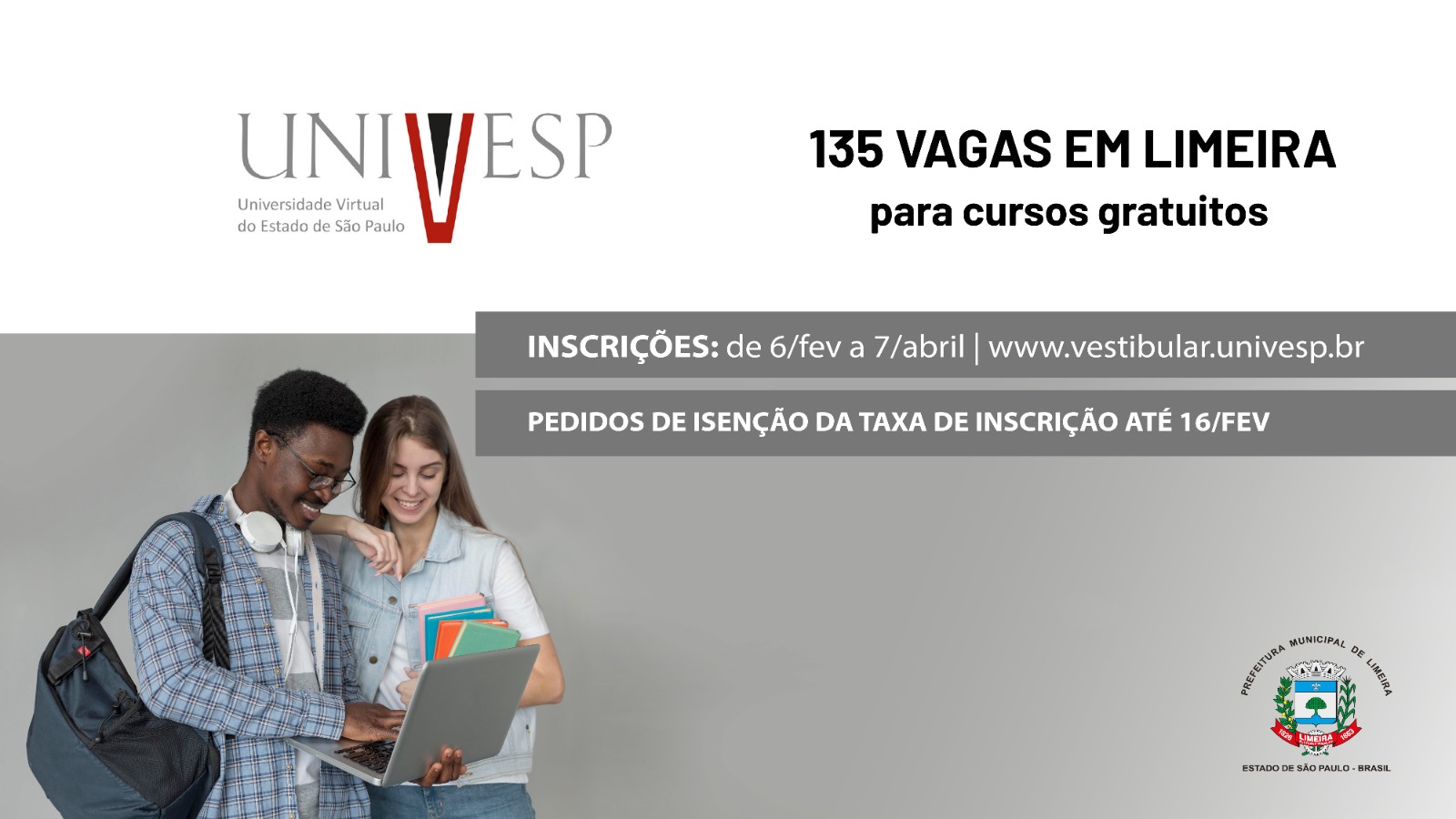 Univesp oferece 135 vagas em Limeira para cursos gratuitos no Vestibular 2025