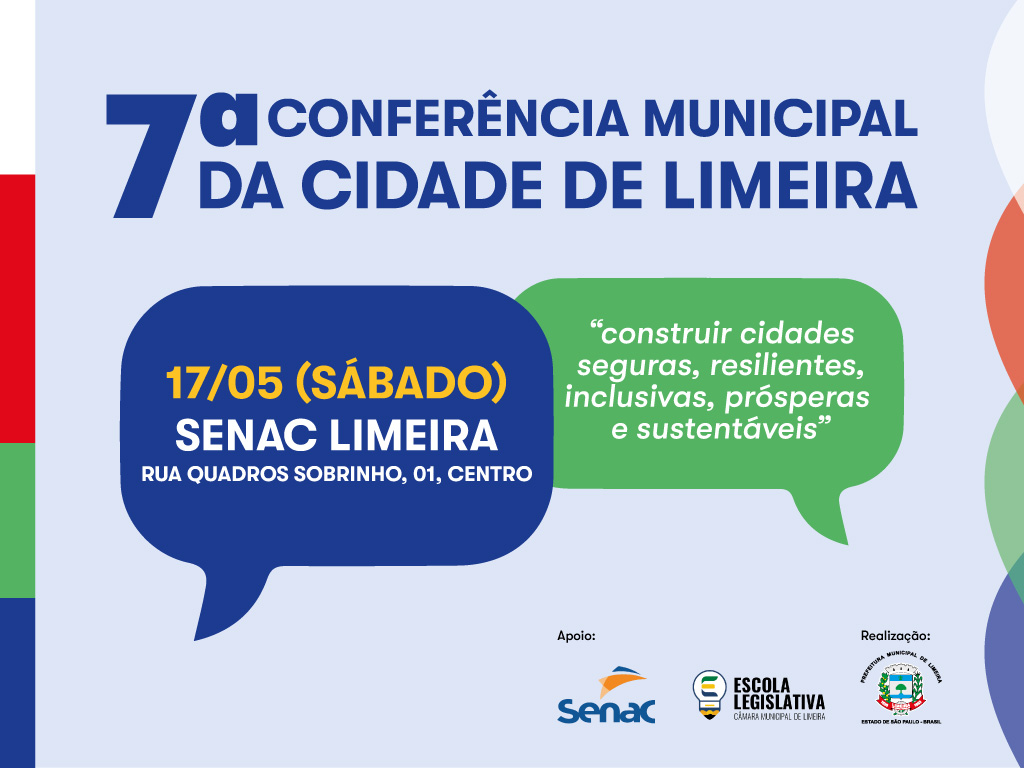 Limeira realiza Conferência da Cidade no dia 17 de maio; veja como participar