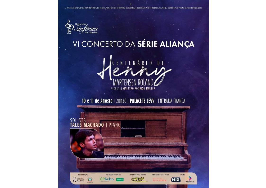 Orquestra Sinfônica faz concerto em homenagem ao centenário de Henny Martensen Roland