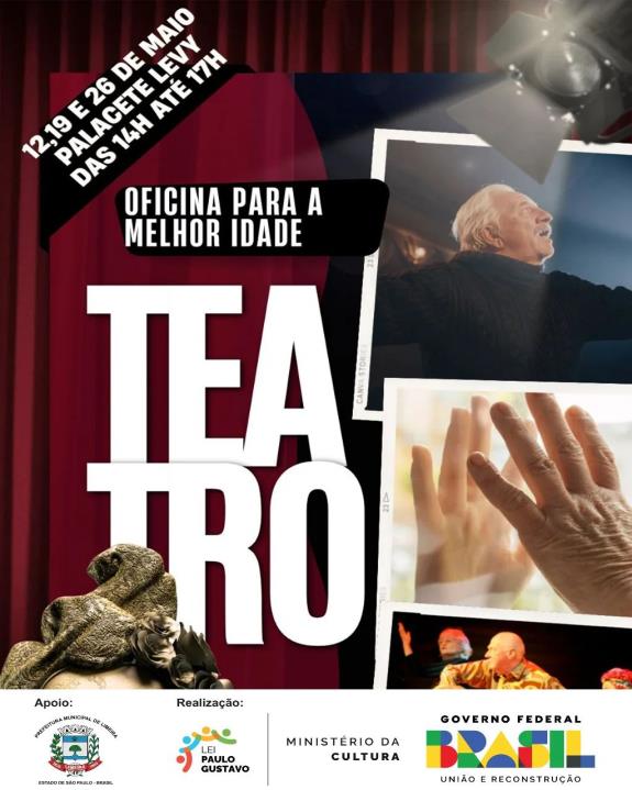 Oficina gratuita “Teatro para a Melhor Idade” acontece neste domingo (12)