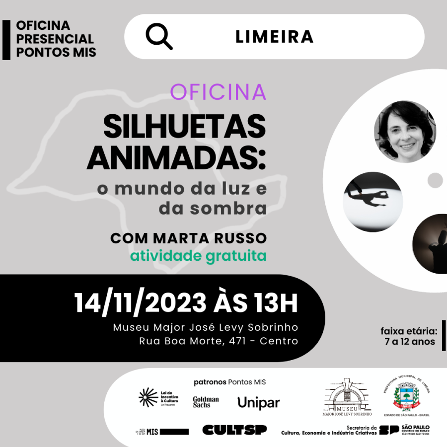 Com vagas preenchidas, oficina “Silhuetas Animadas: O Mundo da Luz e da Sombra” acontece nesta terça (14)