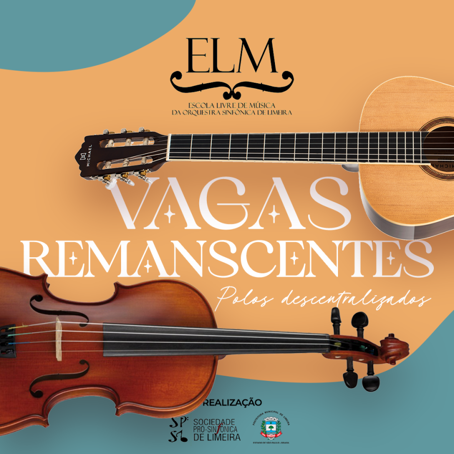 Escola Livre de Música abre vagas remanescentes para cursos de música