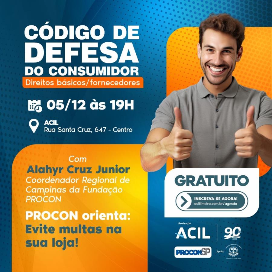 Palestra sobre Código de Defesa do Consumidor está com inscrições abertas