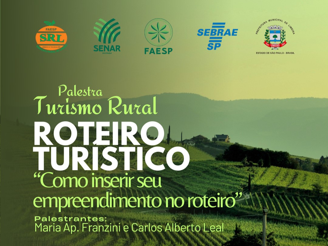 Palestra gratuita aborda roteiro turístico rural de Limeira