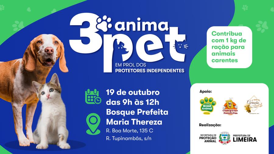 Bosque Prefeita Maria Thereza recebe 3º AnimaPet no domingo (19)