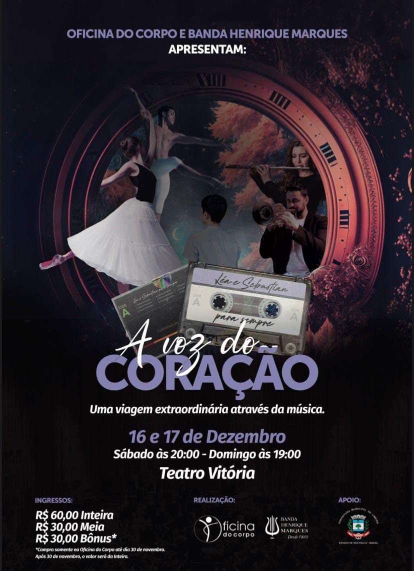 Espetáculo “A Voz do Coração” acontece neste final de semana (16 e 17)