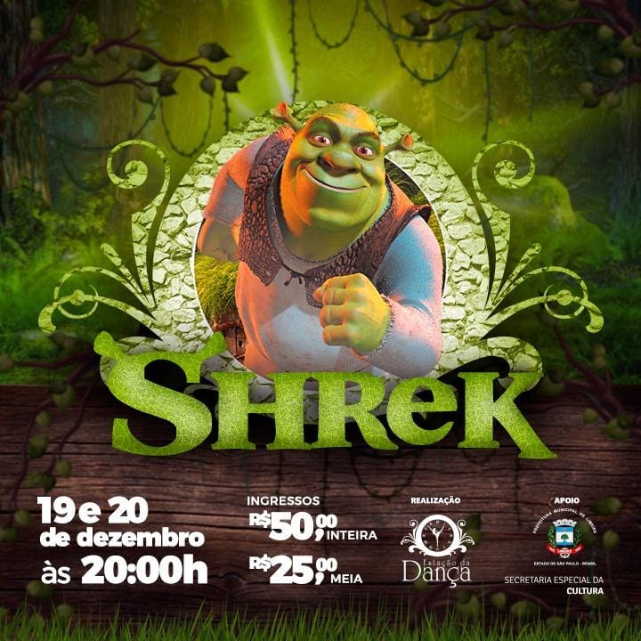 Espetáculo de dança “Shrek” acontece nestas terça e quarta (19 e 20)