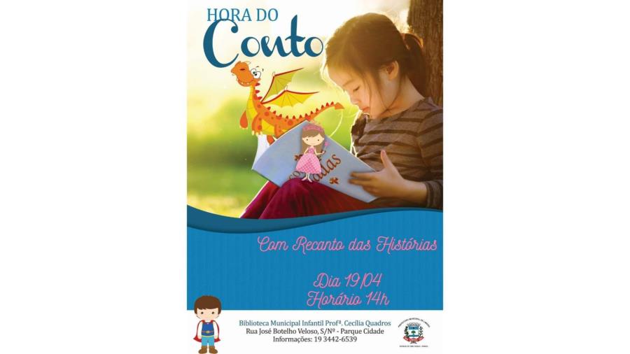 Biblioteca Municipal realiza contação de histórias para crianças, nesta sexta (19)