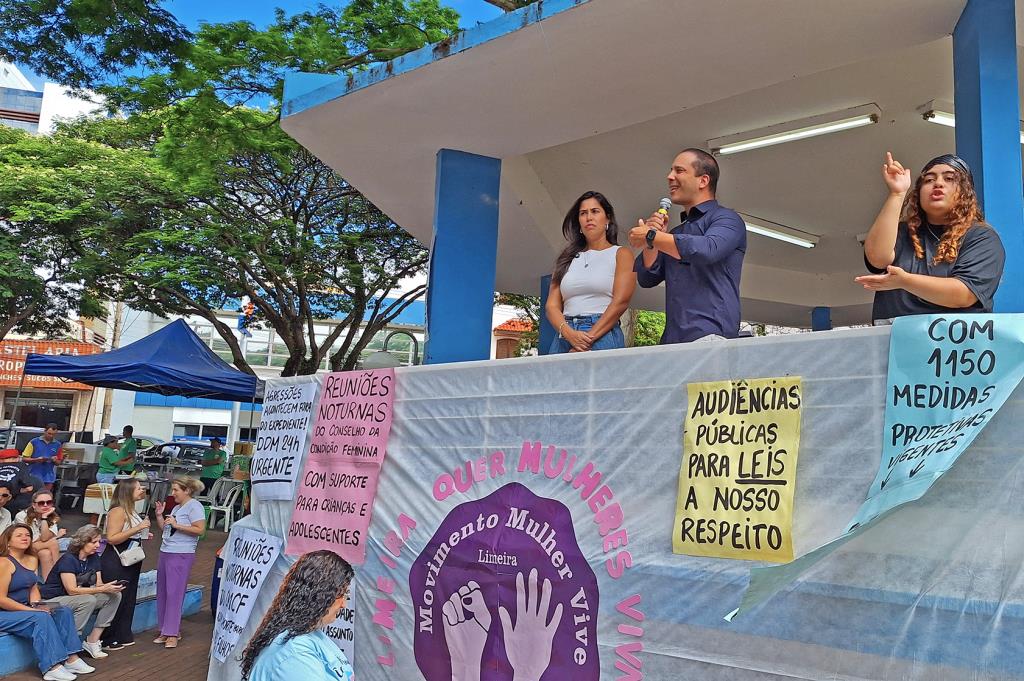 “Mulheres vivas”: prefeito participa de ato contra a violência doméstica em Limeira