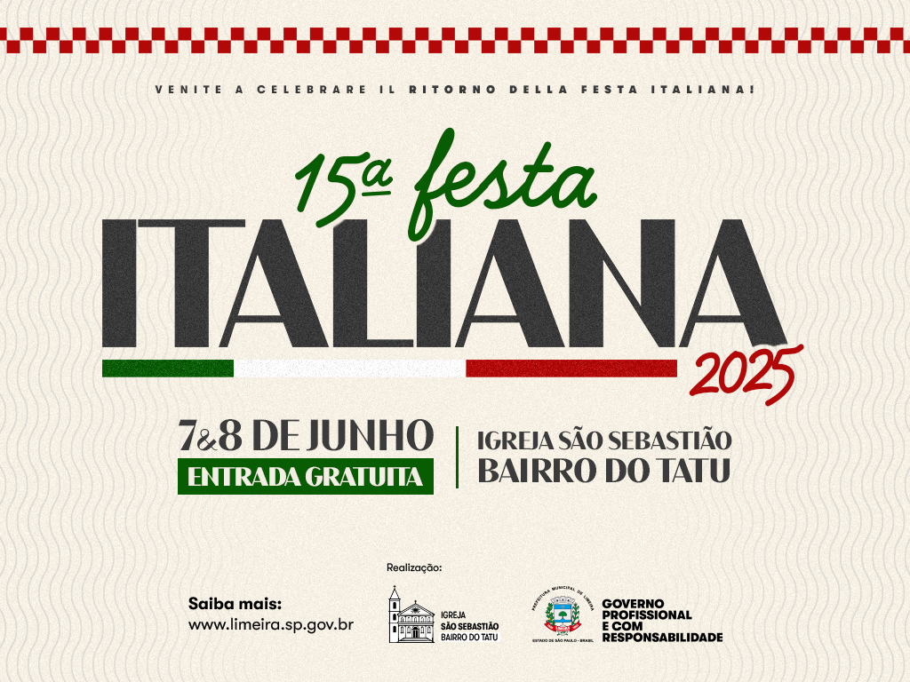 Festa Italiana de Limeira celebra tradição no Bairro do Tatu