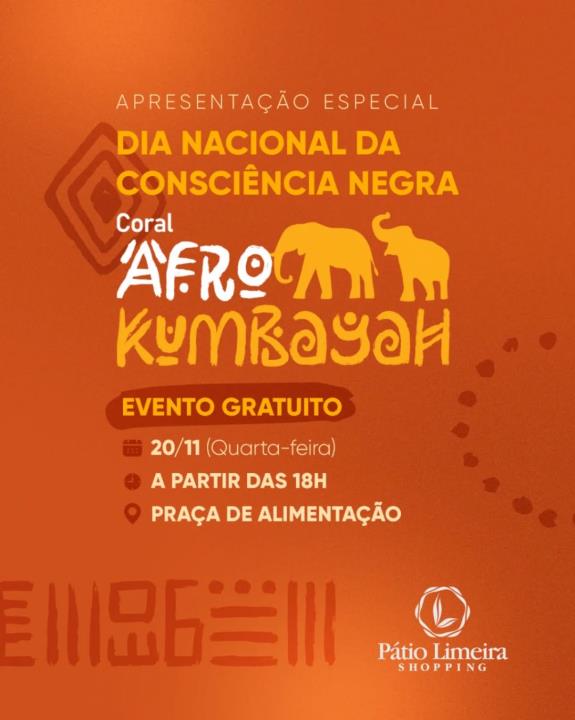 Coral Afro Kumbayah se apresenta no Shopping Pátio, nesta quarta (20)