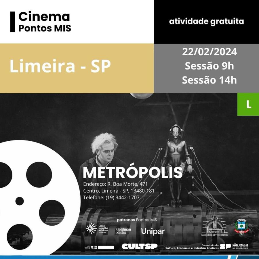 Com sessões esgotadas, exibição do filme “Metrópolis” acontece nesta quinta (22)