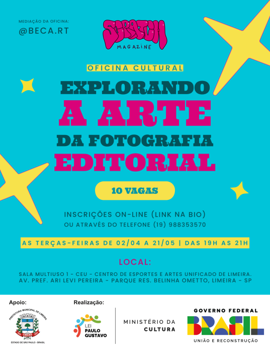 Com vagas preenchidas, oficina “Explorando a Arte da Fotografia Editorial” começa nesta terça (2)