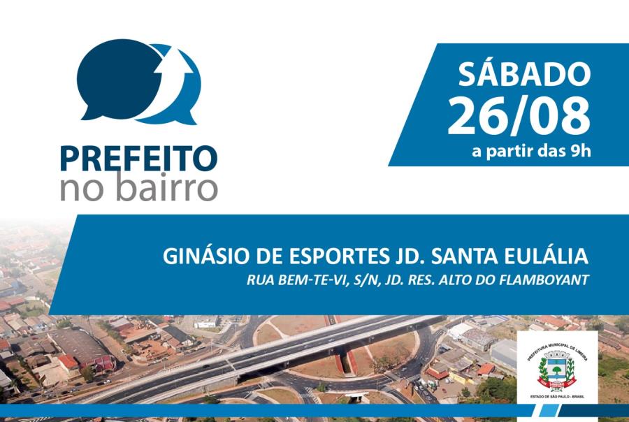 Prefeito no Bairro terá diversos serviços na região do Santa Eulália neste sábado (26)