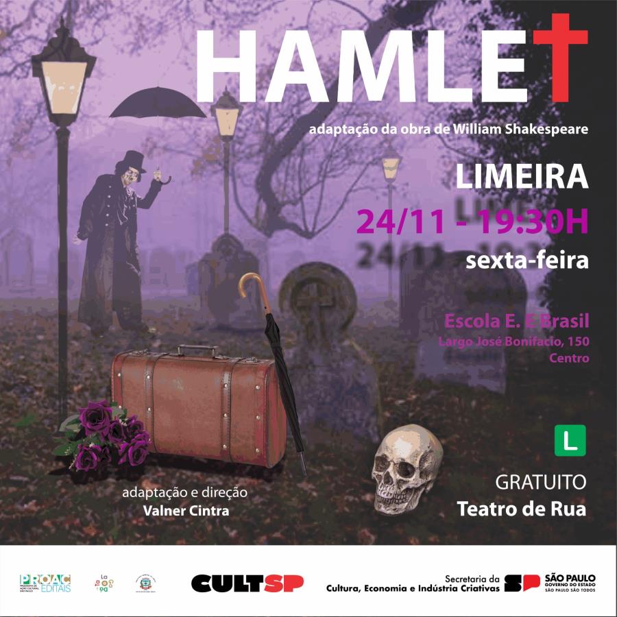 Espetáculo gratuito “Hamlet” acontece nesta sexta (24), na Escola Brasil