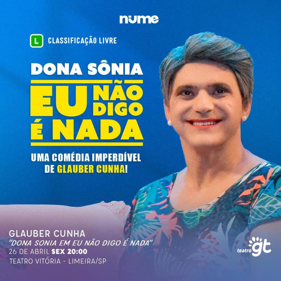 Glauber Cunha apresenta stand-up no Teatro Vitória, nesta sexta (26)