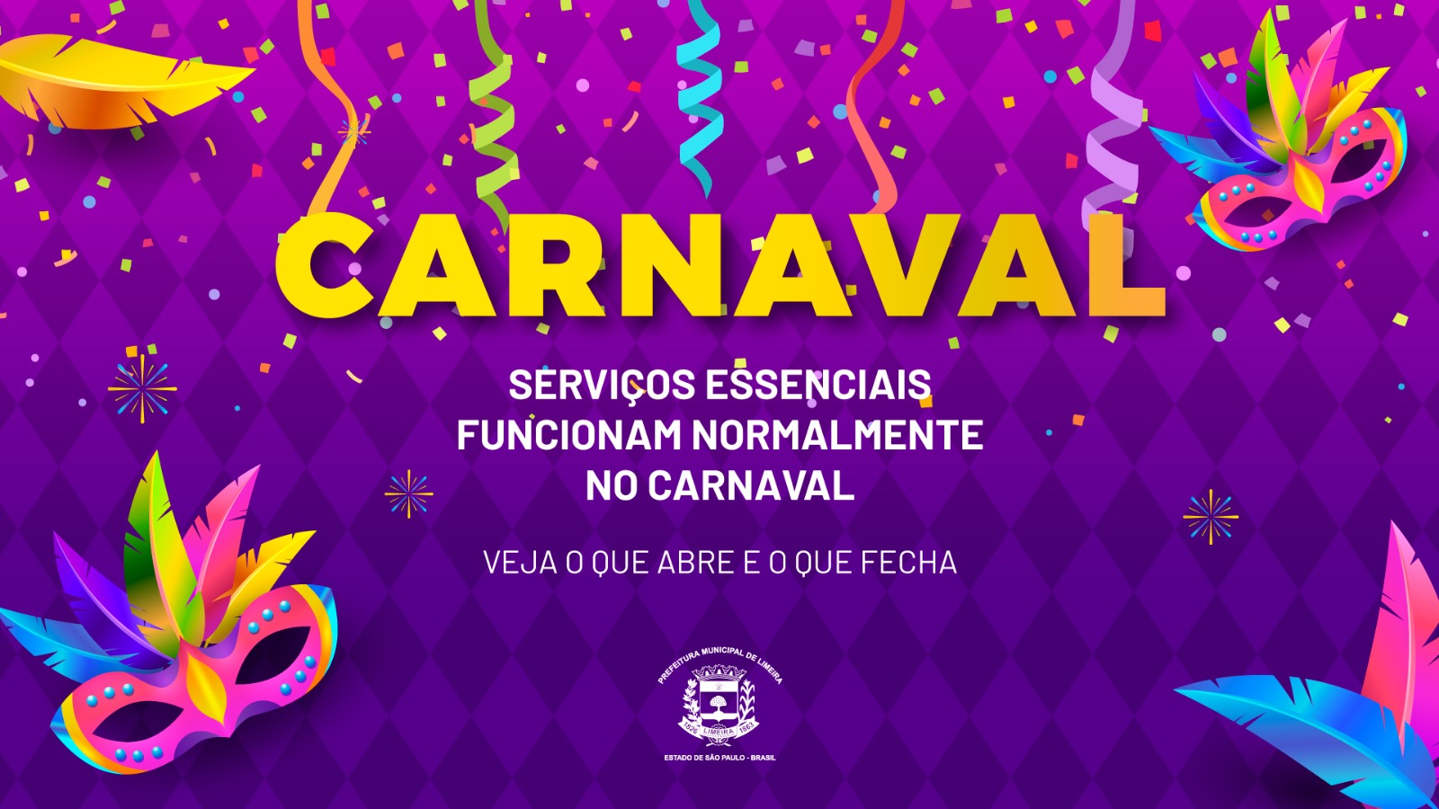 Serviços essenciais funcionam normalmente no Carnaval; veja o que abre e o que fecha