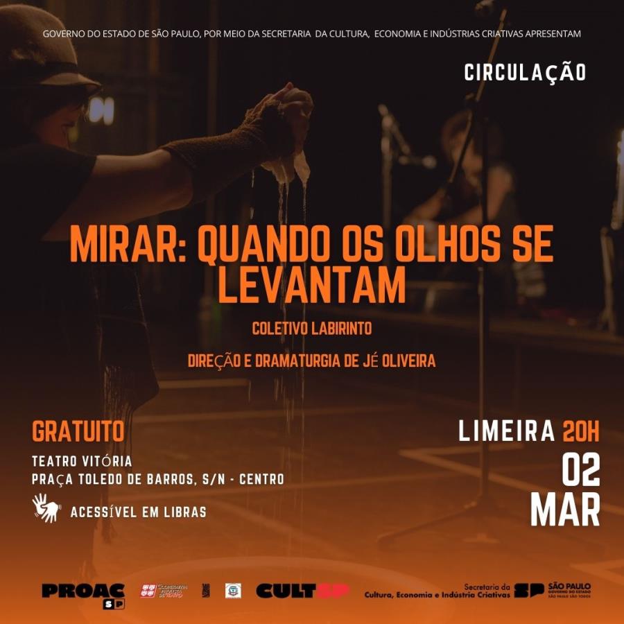 Coletivo Labirinto apresenta espetáculo gratuito no Teatro Vitória, neste sábado (2)