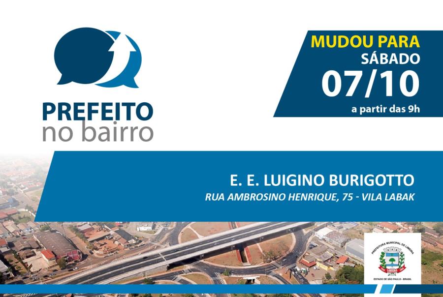 Prefeito no Bairro e mutirões de emprego e de castração são adiados para dia 7