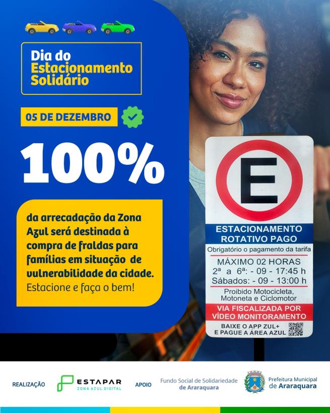 Estapar realiza "Dia do Estacionamento Solidário" em Araraquara nesta sexta (5)