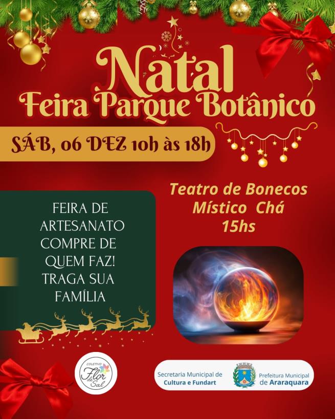 Sábado (6): Feira Parque Botânico celebra o Natal